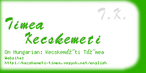 timea kecskemeti business card